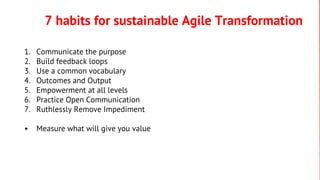 7 habits for sustainable agile transformation