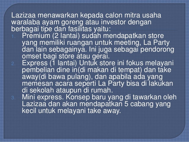 Testimoni Waralaba Laziza Fried Chicken Bisnis