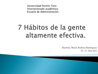 Alumna: María Andrea Rodríguez
CI: 21.502.025
Universidad Fermín Toro
Vicerrectorado académico
Escuela de Administración.
 