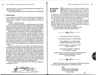 80 LOS 7 HÁBITOS DE LOS ADOLESCENTES ALTAMENTE EFECTIVOS
cias de mis lecturas, así como del documental. Me sentí calmada y con-
fiada al terminar el examen.
Varias semanas después recibí mis resultados por correo: ¡Aprobada!
e ¿QUIÉN DIRIGE?
La otra razón por la cual debes crear una visión es que si no la tienes, al-
guien lo hará en tu lugar. Como lo dice Jack Welch, ex adolescente y
actual ejecutivo comercial: "Controla tu propio destino, o lo hará al-
guien más".
"¿Quién?", podrías preguntar.
Tal vez tus amigos, tus padres o los medios de comunicación. ¿Quie-
res que tus amigos te digan qué debes defender? Tal vez tengas buenos
padres, ¿pero quieres que ellos hagan los planos de tu vida? Sus intereses
podrían ser muy distintos de los tuyos. ¿Quieres adoptar los valores que
se muestran en las telenovelas, en las revistas o en la pantalla grande?
Ahora podrías estar pensando: "Pero no me gusta pensar mucho en
el futuro. Me gusta vivir el momento, e ir con la corriente". Estoy de
acuerdo en parte con vivir el momento. Debemos disfrutarlo y no tener
la cabeza demasiado en las nubes. Pero estoy en desacuerdo con ir con la
corriente, dejar tu vida a la inercia. Si decides ir con la corriente, termi-
narás hacia donde la corriente va, que generalmente es cuesta abajo, y
que termina en un pantano y una vida de infelicidad. Como una hoja al
viento. Terminarás haciendo lo que hacen los demás, que podría no ser
tu fin. "El camino hacia ninguna parte es en realidad una vida a ningu-
na parte".
Sin tener tu propio fin en la mente, con frecuencia sigues a
cualquiera que está dispuesto a dirigir, incluso hacia cosas que no te lle-
varán muy lejos. Me acuerdo de una experiencia que tuve una vez en
una carrera de diez kilómetros. Yo estaba con algunos corredores,
esperando el inicio de la carrera, pero nadie sabía dónde estaba la línea
de partida. Entonces algunos corredores comenzaron a caminarcomo si
lo supieran. Todos, incluyéndome a mí, comenzamos a seguirlos.
Supusimos que sabían hacia dónde iban. Tras caminar poco más de un
kilómetro, de pronto nos dimos cuenta de que, como un rebaño de bo-
rregos, seguíamos a algún tipo que no tenía idea de a dónde ir. Resultó
que la línea de partida estaba justo donde estábamos antes.
Nunca supongas que el rebaño sabe hacia dónde va, porque ge-
neralmente no es así.
~
- ·· ~
. R ·. v-··-
. : ...·.·
... -~ · -=' .
~~ ''' ~~'
.. ., . ··. :· ·= ~.:--
. --·-·--
El enunciado
de misión
personal
HABITO 2: COMENZAR CON EL FIN EN LA MENTE
. :f$~s importante vivir con un fin en la mente, ¿cómo
~hacerlo? El mejor modo que conozco es escribir
un enunciado de misión personal, que es como un
credo personal que afirma lo que es tu vida. Es como
un plano de tu vida. Los países tienen constituciones que funcionan
exactamente como un enunciado de misión. Yla mayoría de las empre-
sas, como Microsoft y Coca Cola, tienen sus enunciados de misión. Pero
creo que funcionan mejor con las personas en lo individual.
¿Por qué no escribes tu propio enunciado de tu misión personal?
Muchos jóvenes lo hacen. Como verás, son de todo tipo y variedad.
Algunos son largos y otros son breves. Algunos son poemas, y otros son
canciones. Algunos adolescentes usan su cita favorita como enunciado
de misión. Otros tienen una película o fotografía.
Te mostraré algunos enunciados de misión de jóvenes.
La primera es de una joven llamada Beth Haire:
Antes que nada, siempre seré fiel a Dios.
No subestimaré el poder de la unidad familiar.
Nunca abando_
naré a un verdadero amigo,
y también apartaré tiempo para mí mis1na.
Cruzaré mis puentes en cuanto llegue aellos
(divide y vencerás).
Iniciaré todos los desafíos con optimismo,
en vez de hacerlo con dudas.
Siempre conservaré una autoi1nagen positiva y mucha autoestima,
sabiendo que todas mis intenciones se inician
con la autovaloración.
Mary Beth Sylvester tomó su enunciado de misión de la canción
"Las nuevas ropas del emperador", de Sinéad O'Connor:
U.iré según mi propia política.
Dormiré con la conciencia limpia.
Dormiré en paz.
81
 
