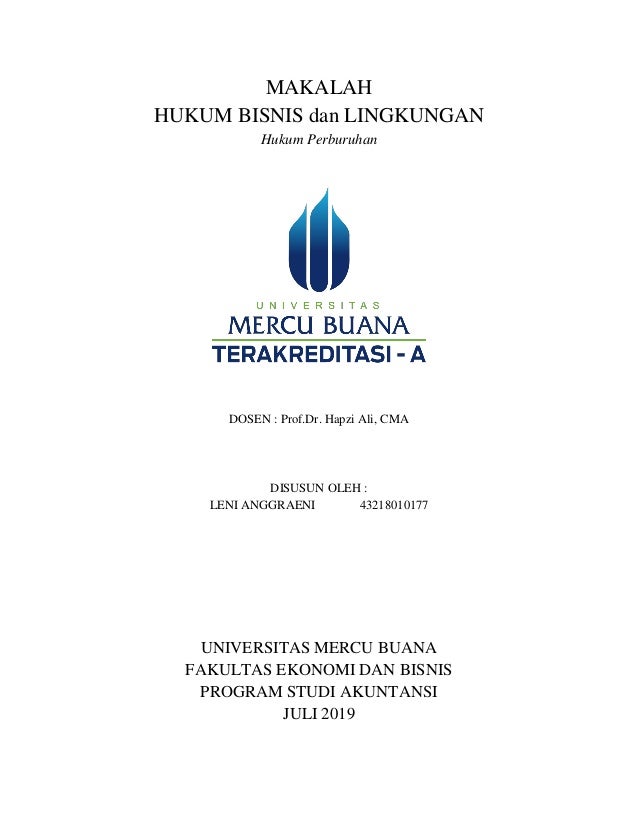 7 Hbl Leni Anggraeni Hapzi Ali Hukum Perburuhan Universitas Merc