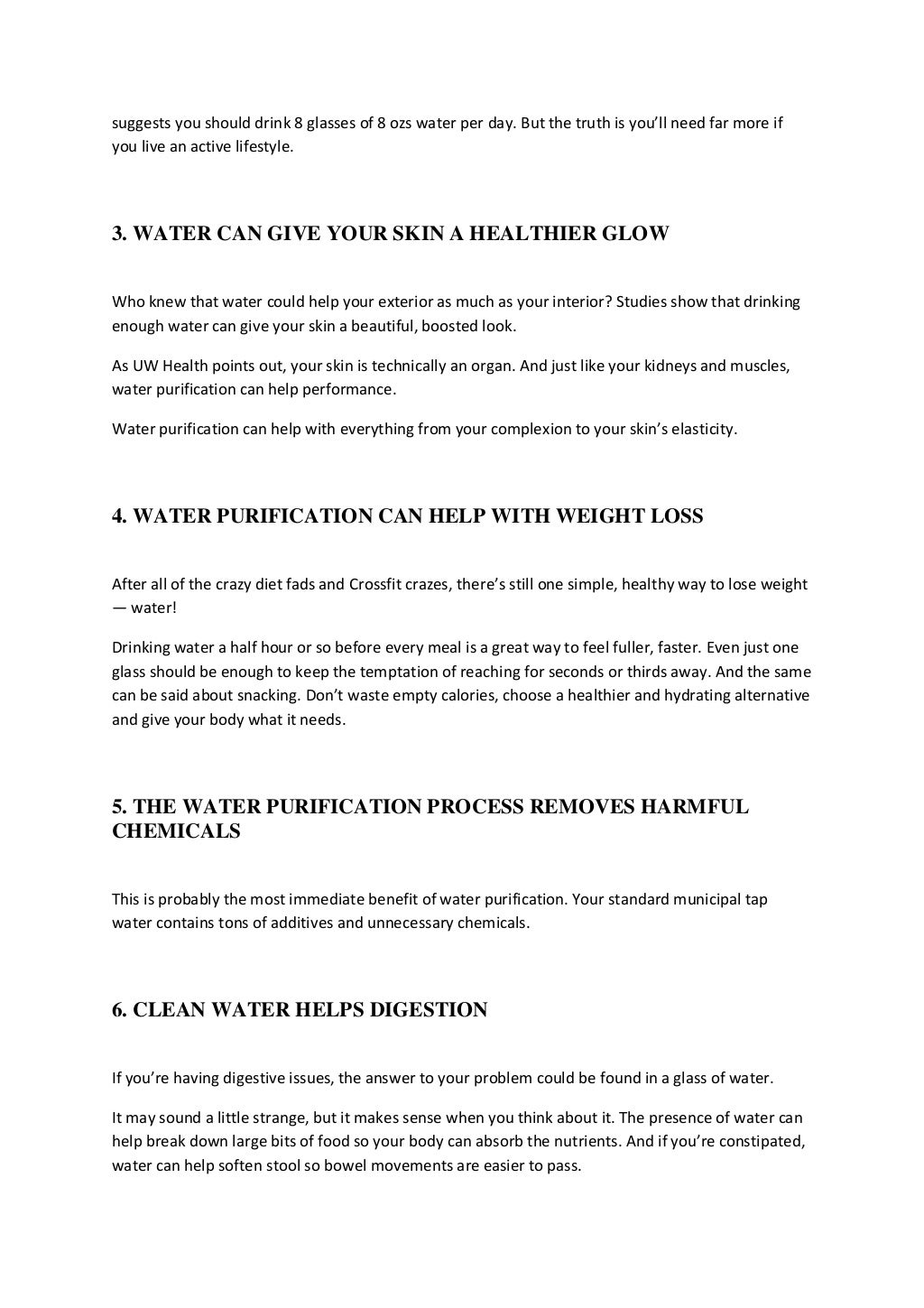 7 Health Benefits Of Water Purification