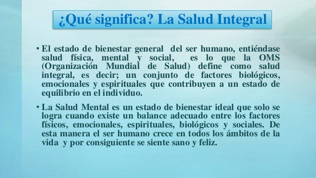 Salud integral y mental