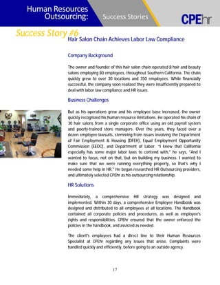 Success Story #6
             Hair Salon Chain Achieves Labor Law Compliance

             Company Background

           ...