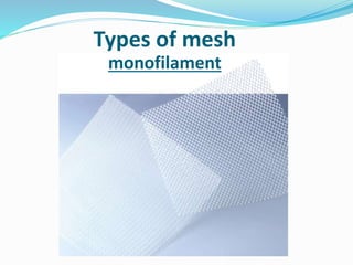 monofilament
Types of mesh
 