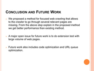 Efficient focused web crawling approach | PPTX