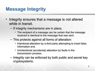Verifying Message Integrity (7)ICT3303 -Message Integrityvvfvdvdvdvd.ppt