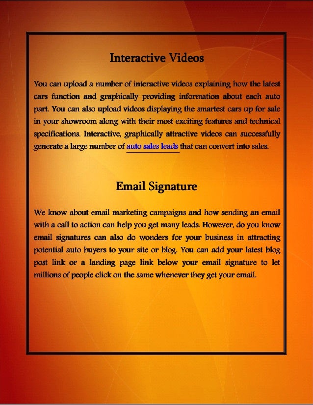 Finding Leads For Car Sales Finding Leads For Car Sales