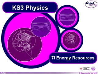 © Boardworks Ltd 2004
1 of 20 © Boardworks Ltd 2005
1 of 24
KS3 Physics
7I Energy Resources
 