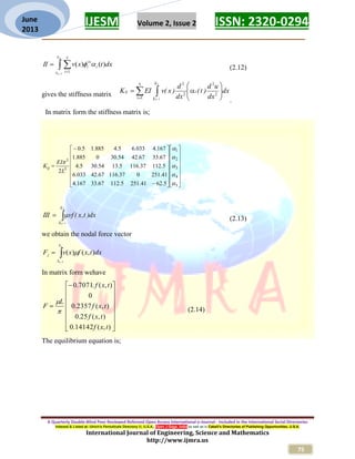 Finite Element Approach to the Solution of Fourth order Beam Equation ...