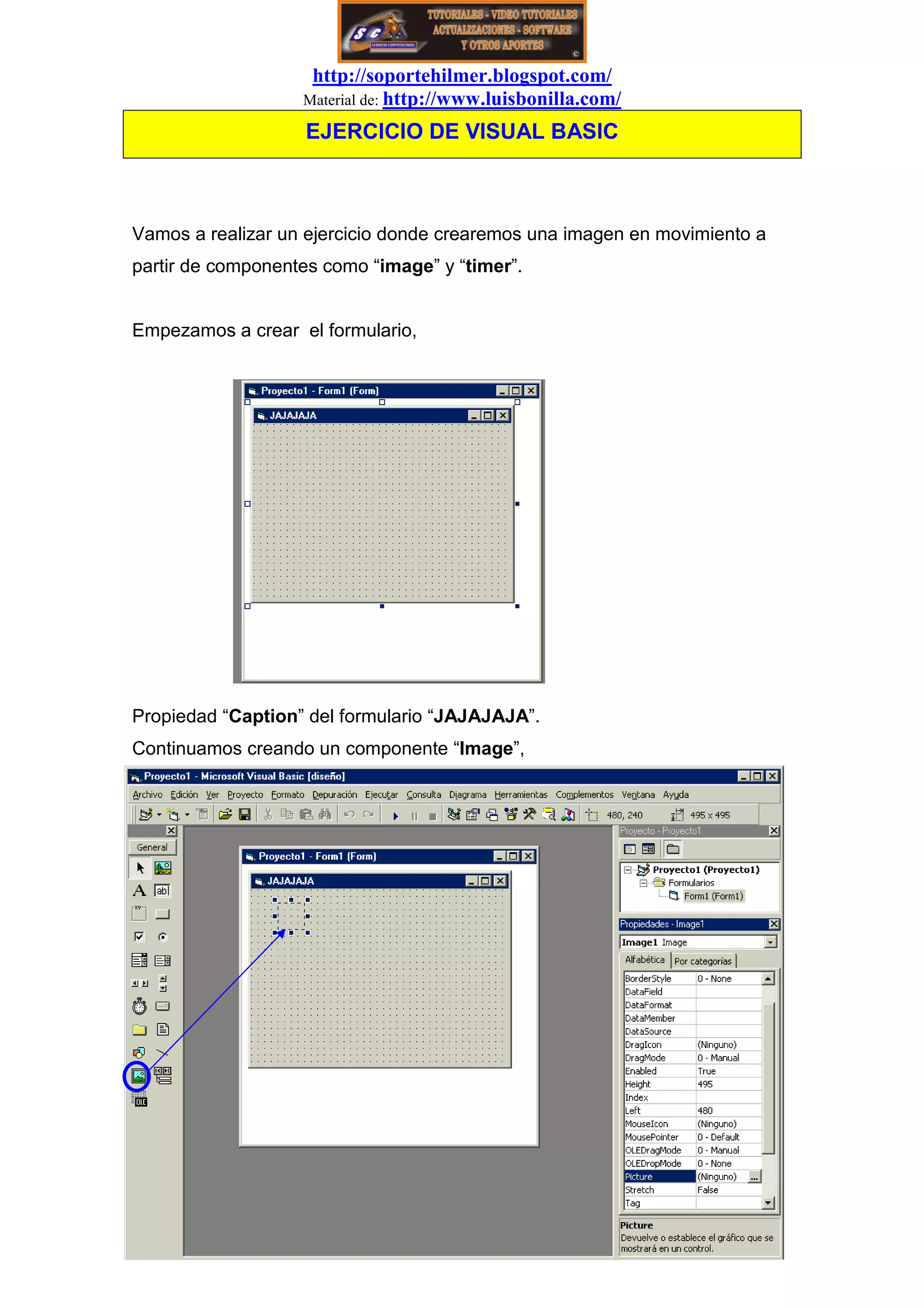 ejercicio visual basic 7 imagenes e iconos en movimiento | PDF