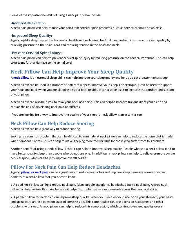 7 Important Benefits of a Neck Pillow for Sleeping that You Need to