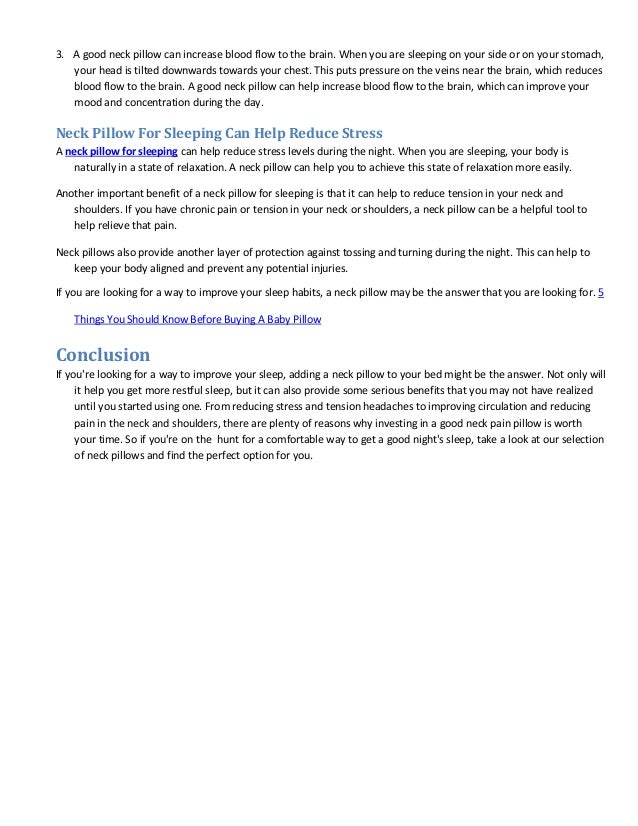 7 Important Benefits of a Neck Pillow for Sleeping that You Need to