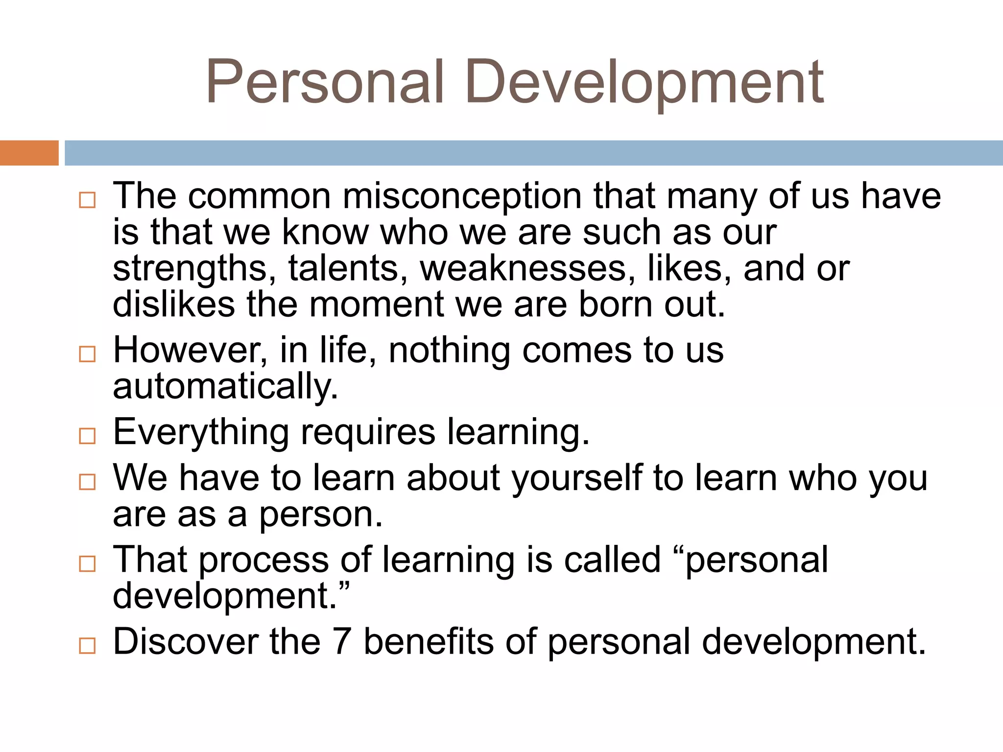 7 important reasons to personal development | PPTX