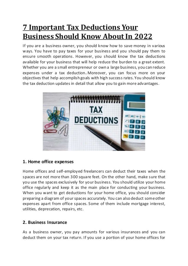 7 Important Tax Deductions Your Business Should Know About In 2022.docx