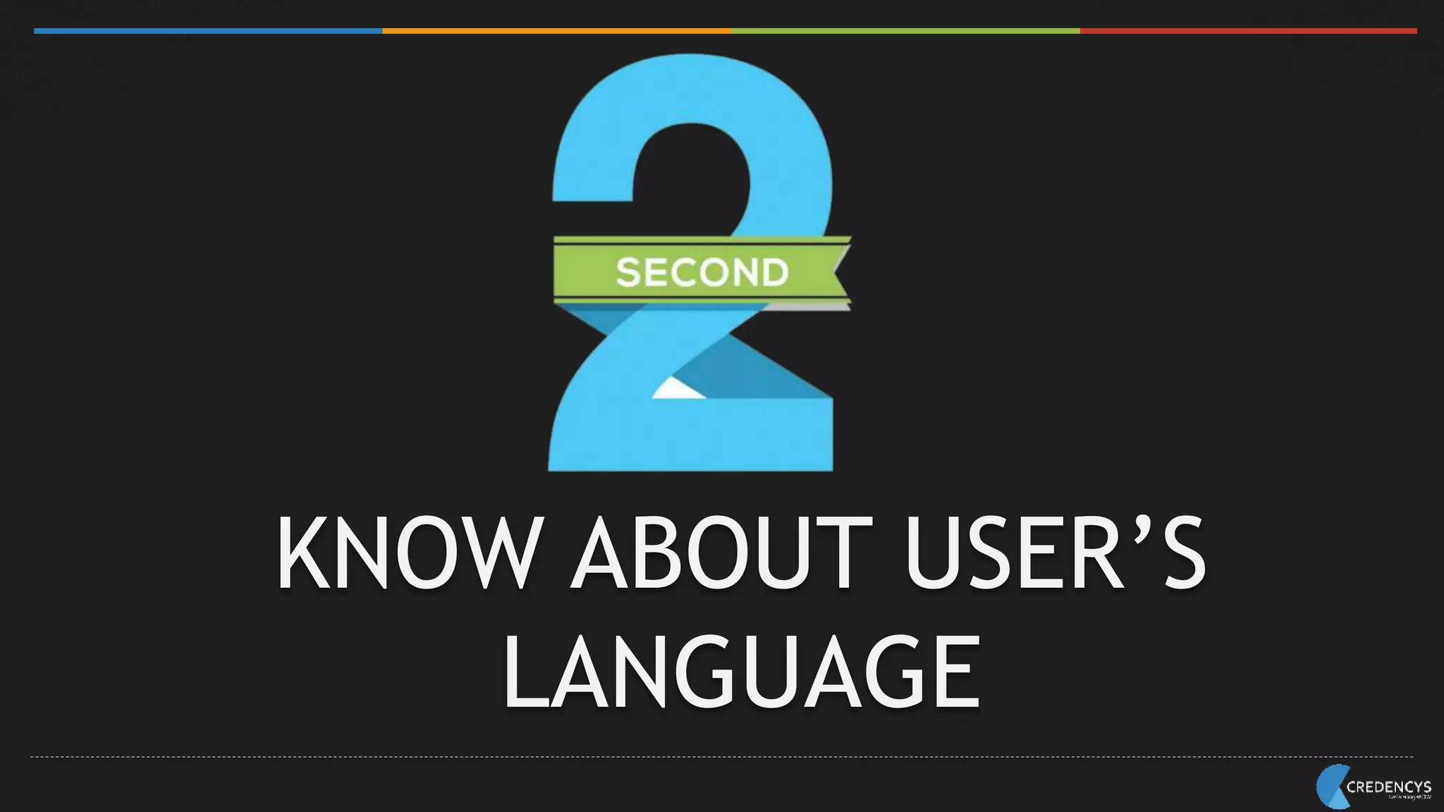 KNOW ABOUT USER’S
LANGUAGE
 