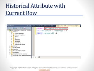 Copyright 2014 © Ram Kedem. All rights reserved. Not to be reproduced without written consent 
ramkedem.com 
Historical Attribute with Current Row  