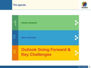 The agenda Industry Snapshot Wipro Advantage Outlook Going Forward & Key Challenges 1 2 3 