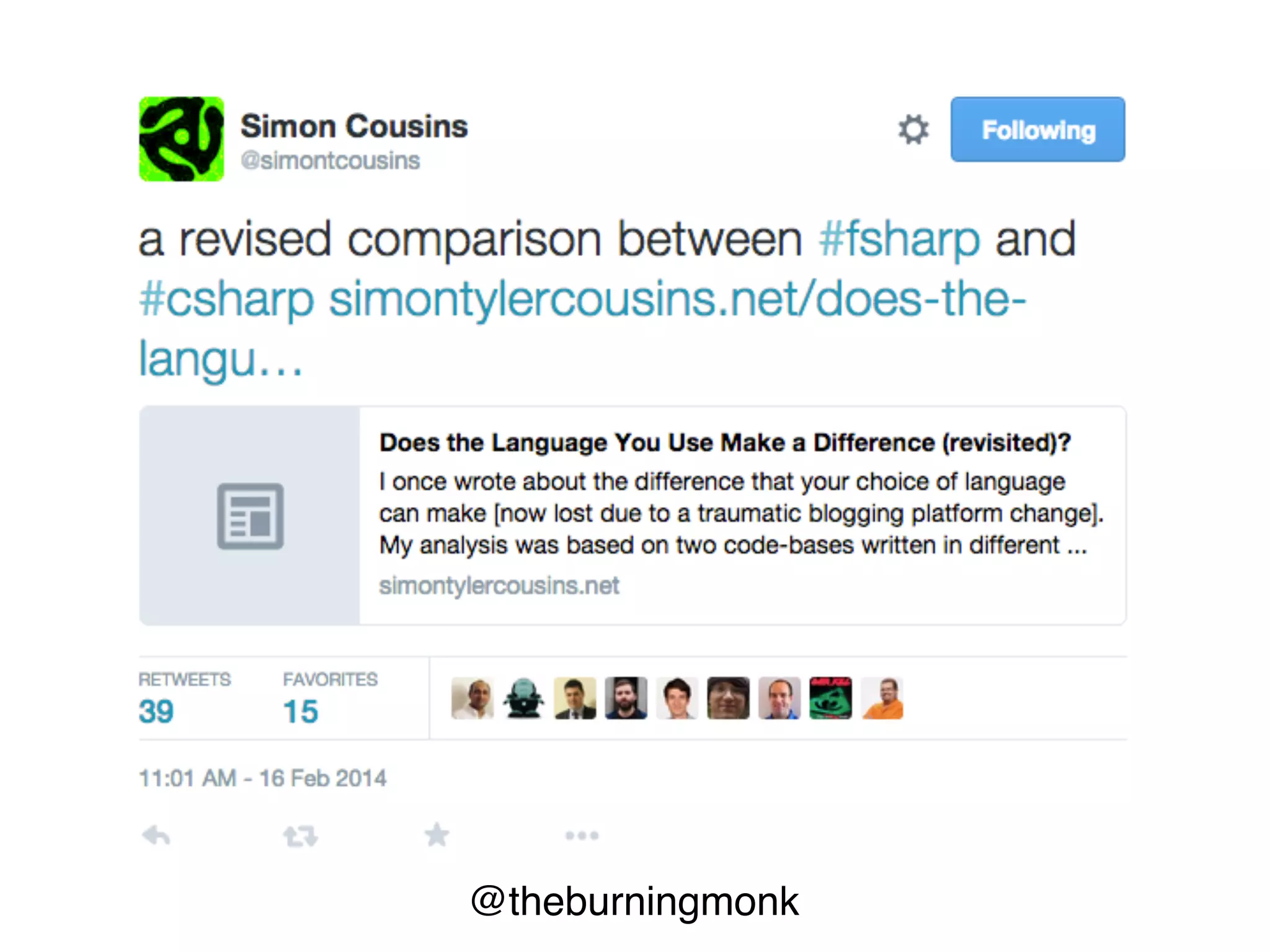 @theburningmonk
source http://bit.ly/1oBHHh1
 