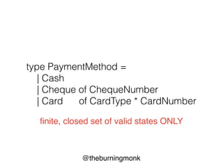 @theburningmonk
discriminated
unions
 