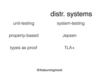 @theburningmonk
unit-testing
distr. systems
system-testing
 