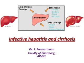 Infective hepatitis and cirrhosis
Dr. S. Parasuraman
Faculty of Pharmacy,
AIMST.

 