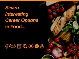 Seven
Interesting
Career Options
in Food...
 