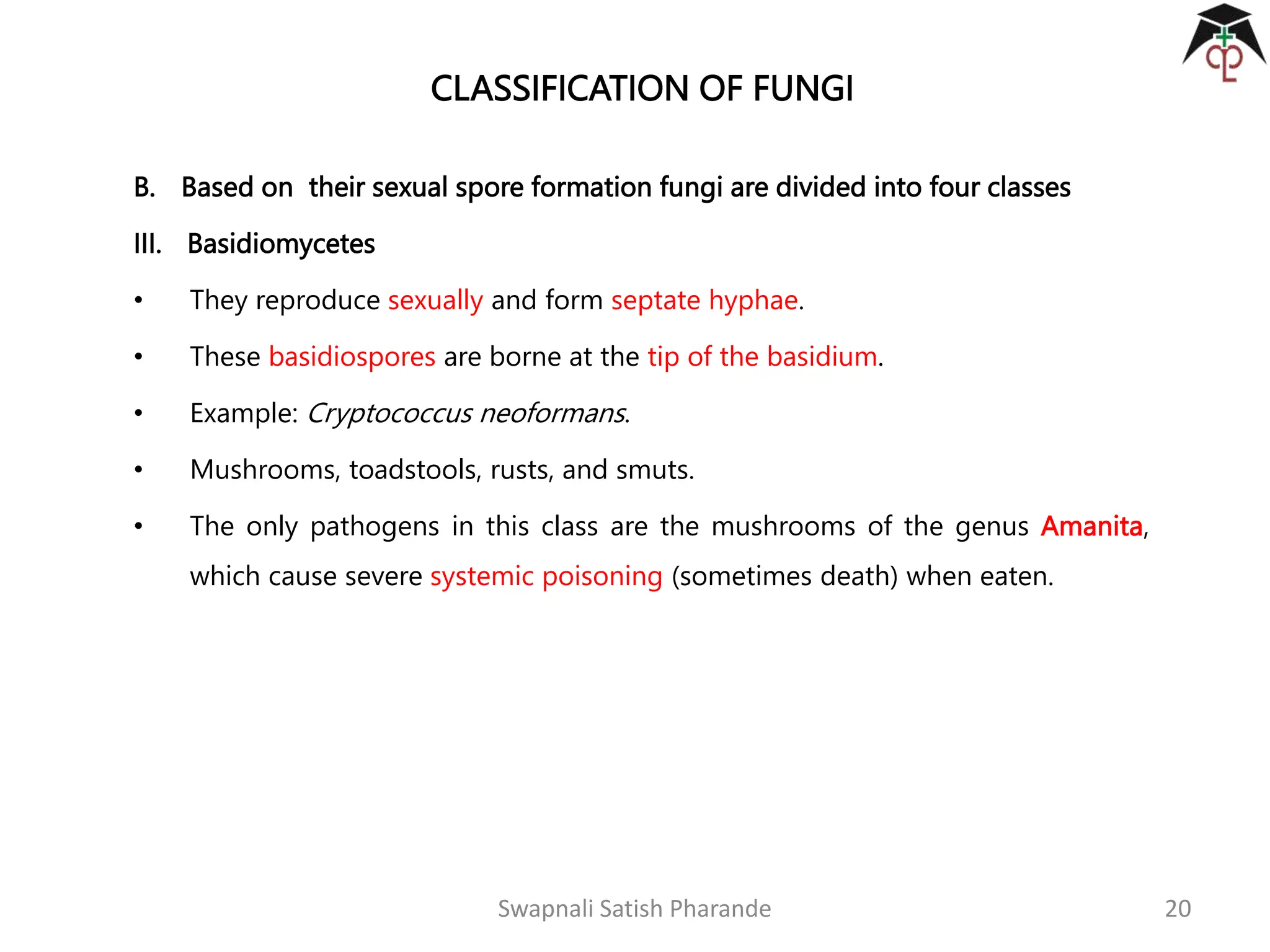 Introduction and Classification of Fungi | PPTX