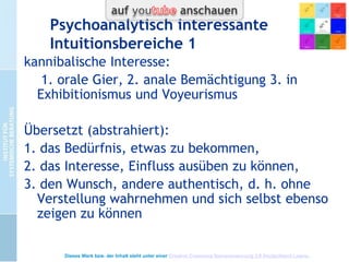 „Geläuterte“ Intuition
Intuition kann
 treffend oder falsch,
 irrelevant oder bedeutsam,
 differenziert oder schematisch,
 professionell geschult oder zufällig,
 kreativ oder gewohnheitsmäßig sein.
 Daher: Intuition braucht Dialog

Dieses Werk bzw. der Inhalt steht unter einer Creative Commons Namensnennung 3.0 Deutschland Lizenz.

 