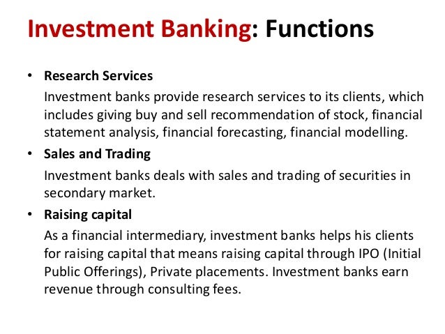 What is investment banking means
