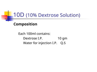 7 types of IV fluids for the intravenous use RL, DNS, NS, D5 , D10 | PPT