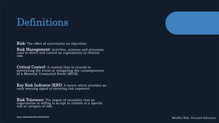 Critical risk and control frameworks - James Ritchie | PPTX