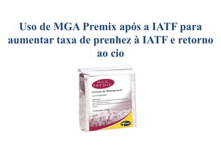 Uso de MGA Premix após a IATF para
aumentar taxa de prenhez à IATF e retorno
ao cio
 