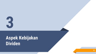 Aspek Kebijakan
Dividen
12
3
 