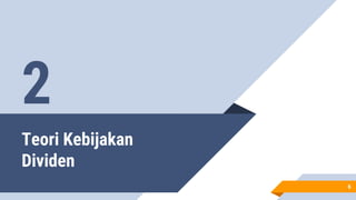 Teori Kebijakan
Dividen
6
2
 