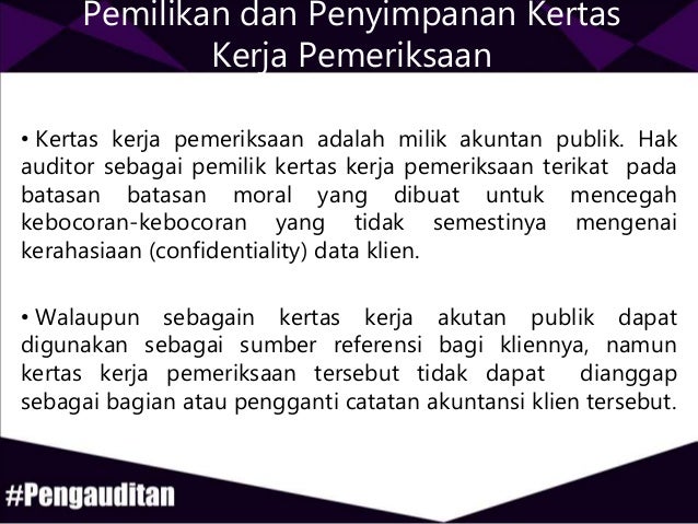 Kertas kerja pemeriksaan kap