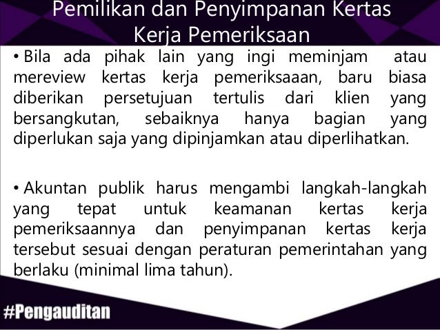 Kertas kerja pemeriksaan kap