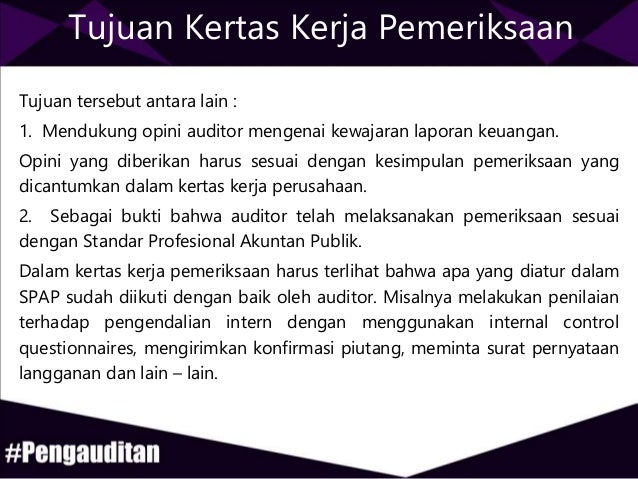 letter kesimpulan management pemeriksaan Kertas kap kerja