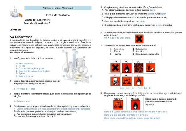 Simbolos de segurança de laboratorio