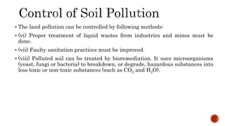 Control Of Land Pollution
