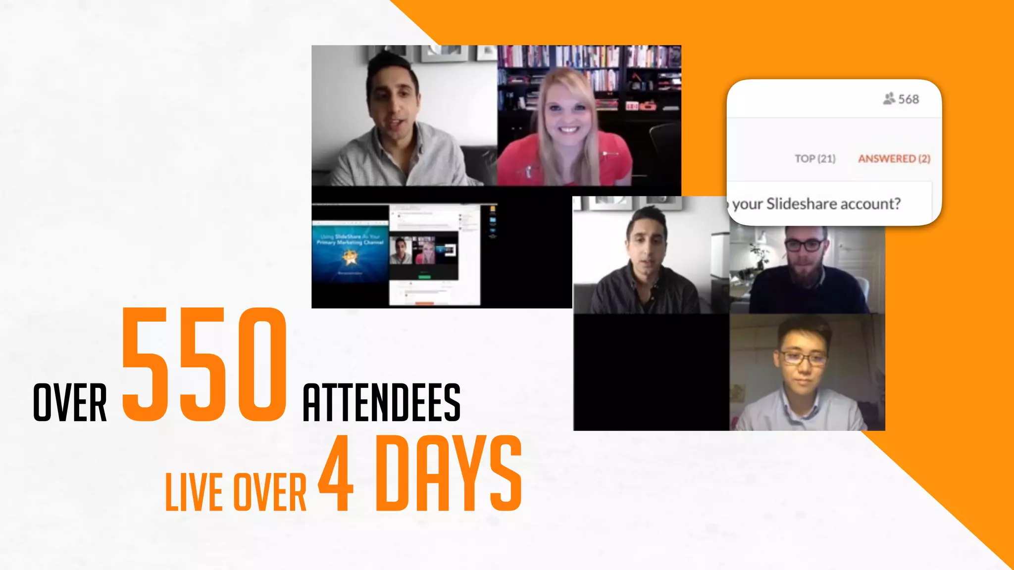 live over 4 days
Over 550attendees
 