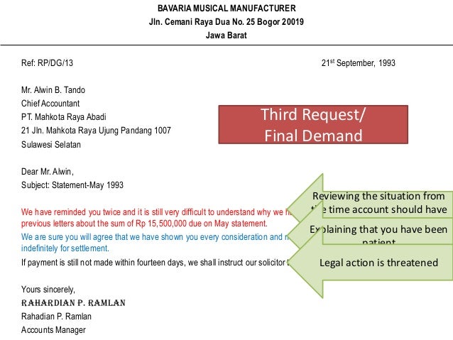 letters requesting payment request for payment letter
