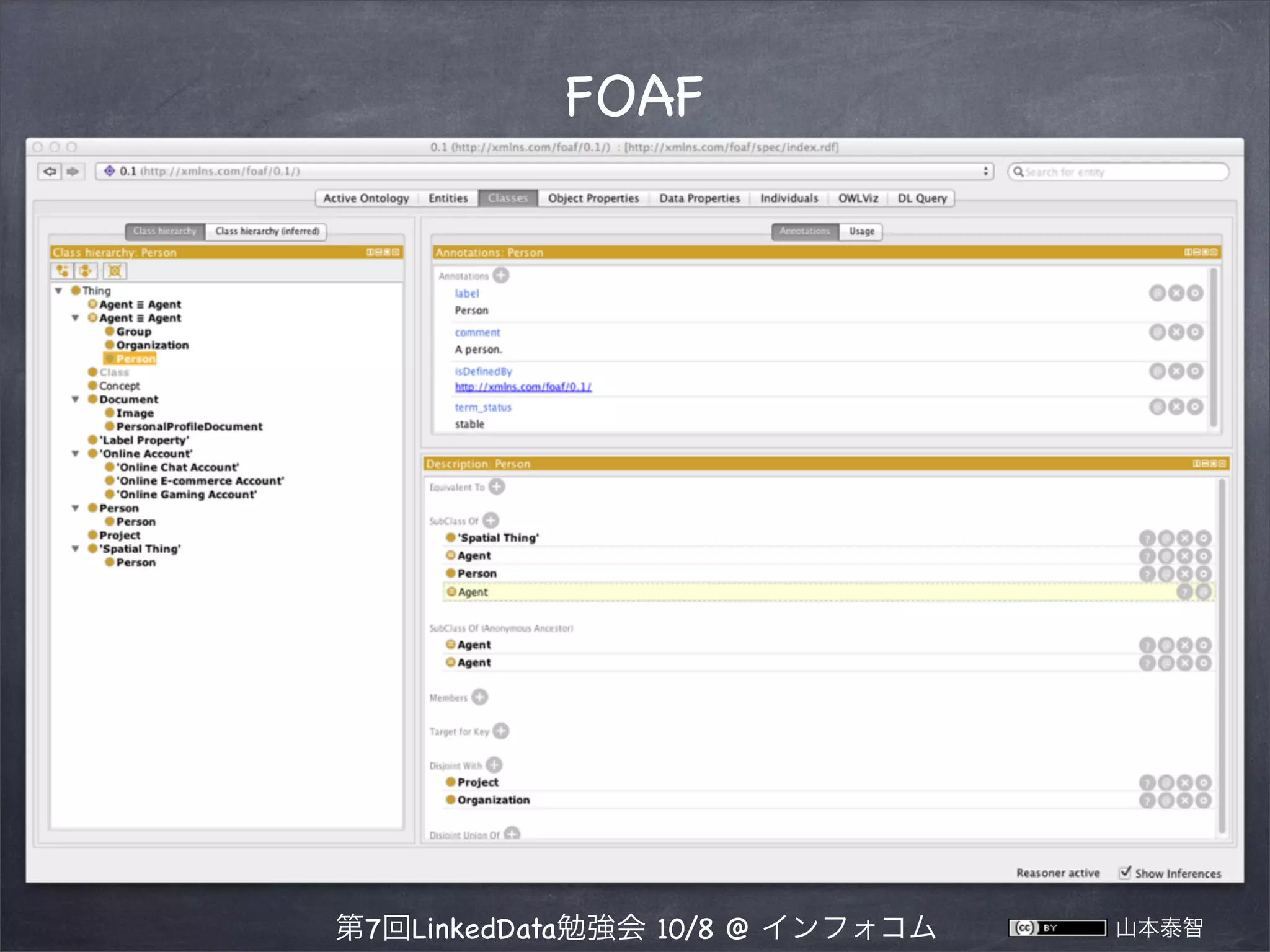 FOAF

第7回LinkedData勉強会 10/8 @ インフォコム

山本泰智

 