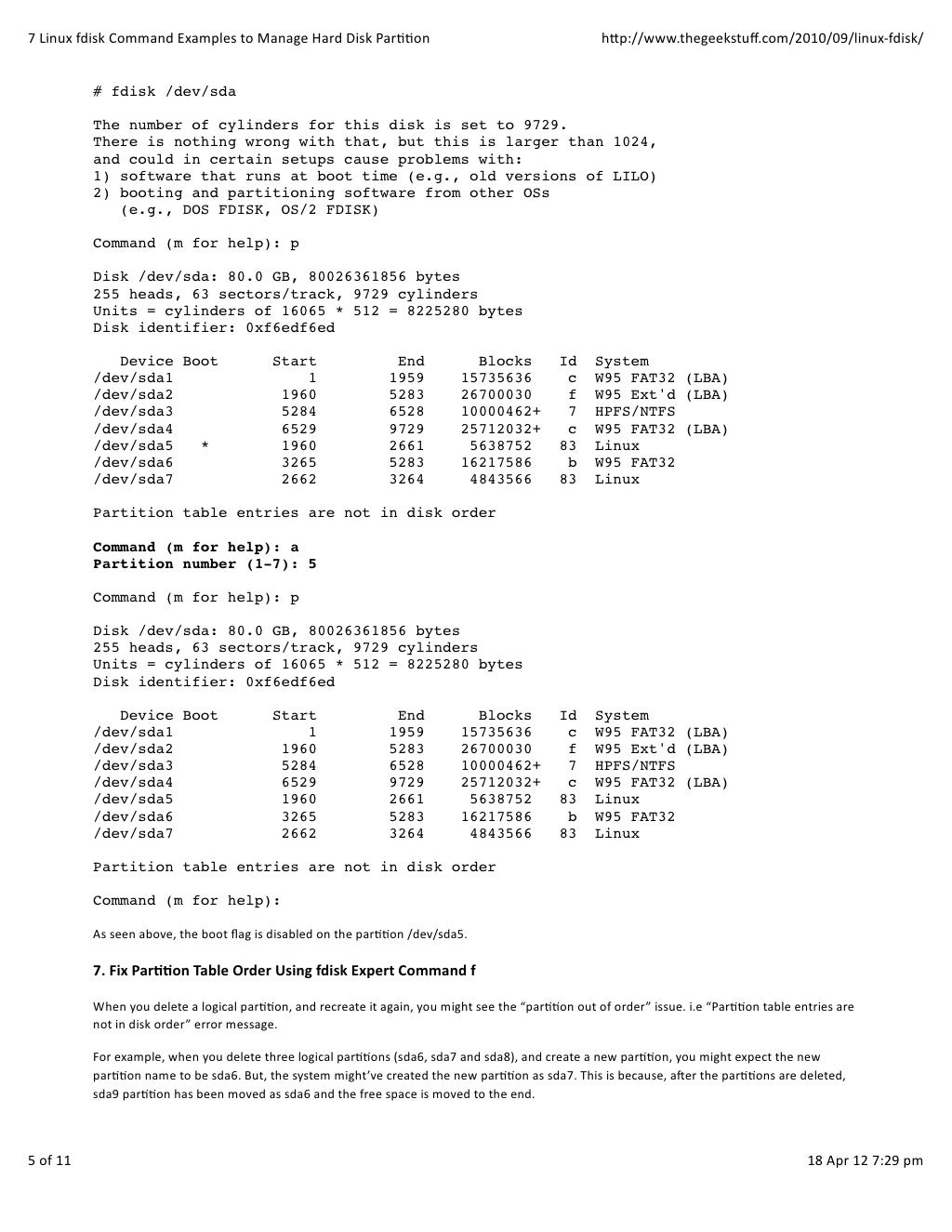 7 Linux Fdisk Command Examples To Manage Hard Disk Partition