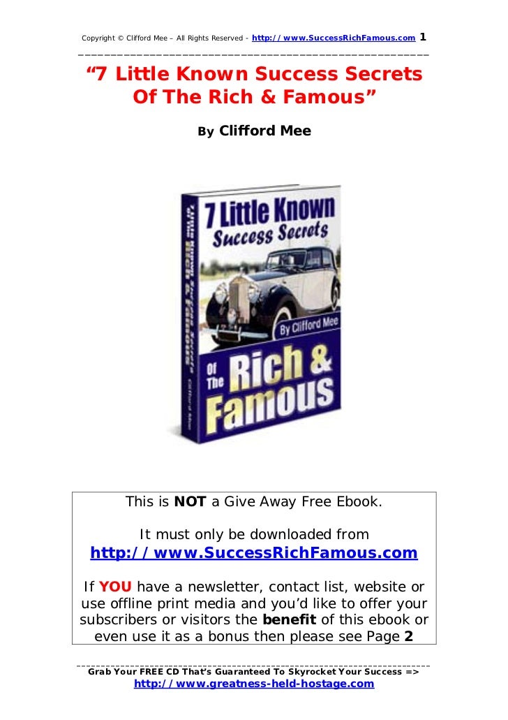 7 little known success secrets of the rich and famous