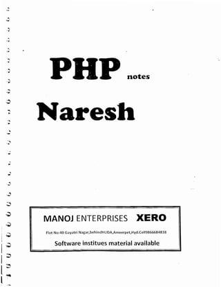 Php naresh technologies