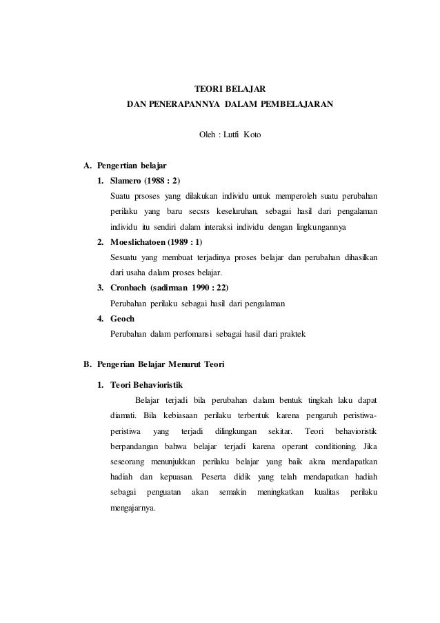 Download Ebook Teori Belajar Dan Pembelajaran | Gratis  