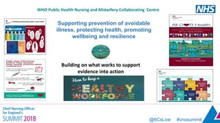 @6CsLive #cnosummit
Building on what works to support
evidence into action
Supporting prevention of avoidable
illness, pro...