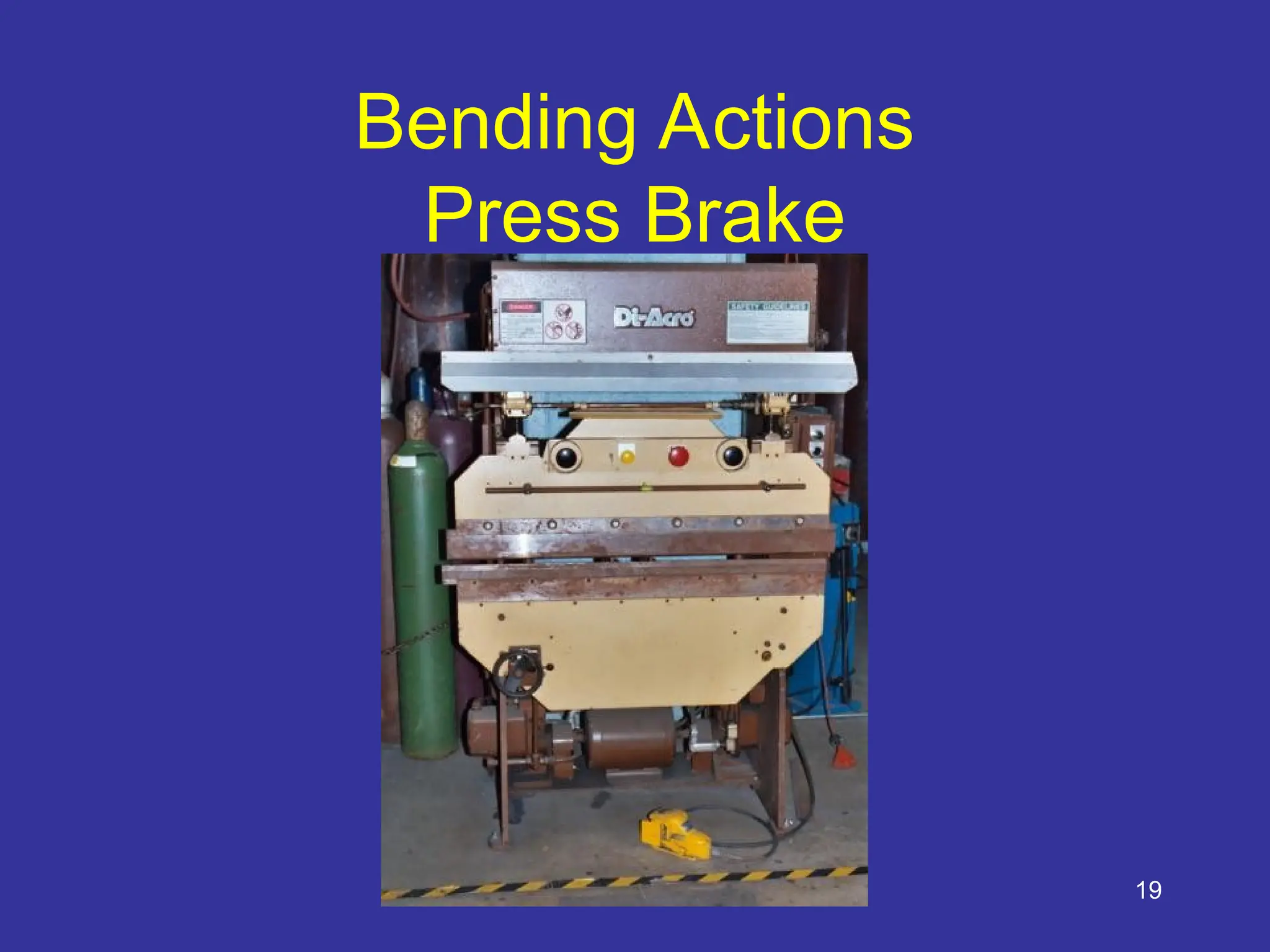 19
Bending Actions
Press Brake
 