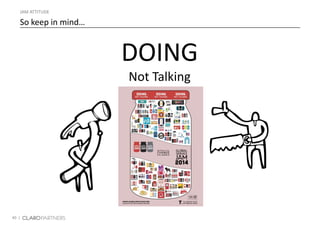 40 |
JAM ATTITUDE
So keep in mind…
DOING
Not Talking
 